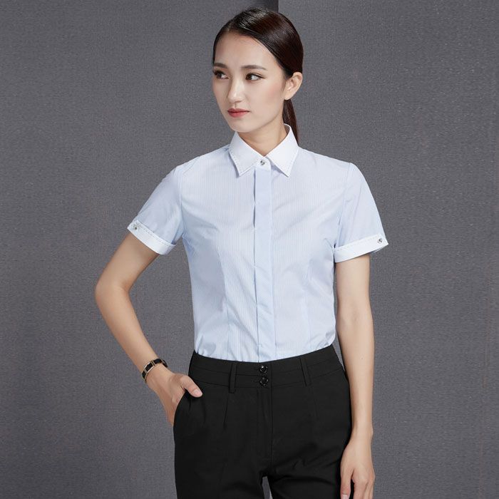 男女商務(wù)短袖襯衣 辦公工作服JL-CY451