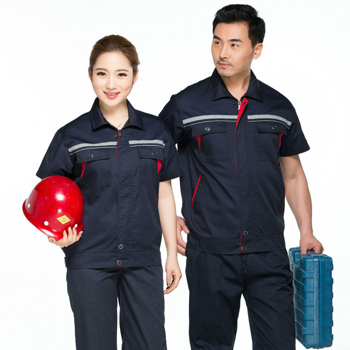 工人施工工作服 藍(lán)色工作服套裝 JL-GC009